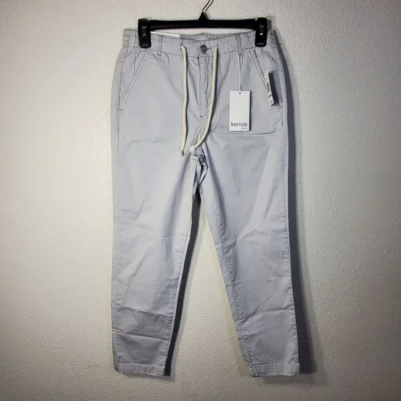 Kensie Womens Size 0/25 Girlfriend Style Joggers Light Gray Casual Pants - Picture 7 of 13